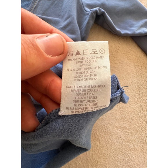 Lolë Long Sleeve Drawstring Waist Sweatshirt Top Women L Blue - Picture 8 of 9